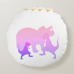 Dinosaures roses Coussin rond