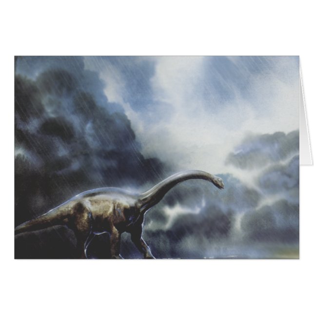 Dinosaures Vintage, Barapasaurus avec Nuages Orage (Devant horizontal)
