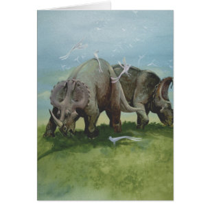 Dinosaures Vintage, Centrosaurus paissant dans une