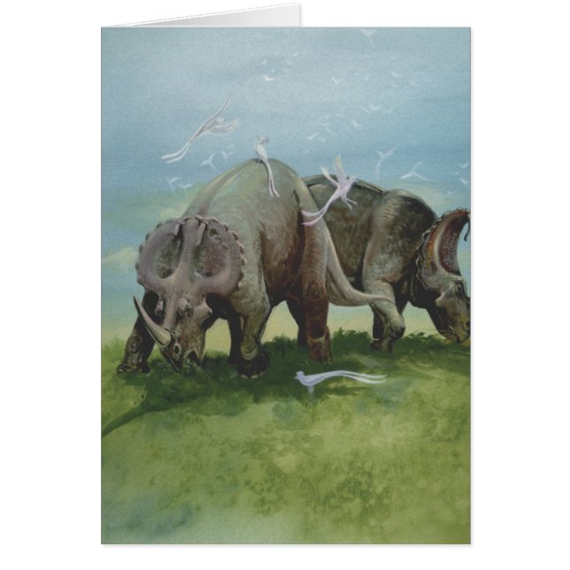 Dinosaures Vintage, Centrosaurus paissant dans une (Devant)