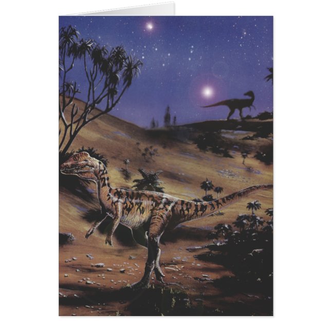 Dinosaures Vintage, Dilophosaurus sur une Nuit Éto (Devant)