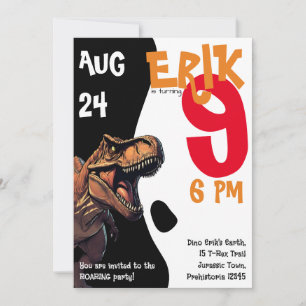 Dinus de ruée féroce T-Rex Invitation d'anniversai