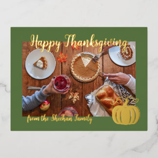 D'invitation À Feuilles D'aluminium Carte postale bon thanksgiving, Carte Thanksgiving