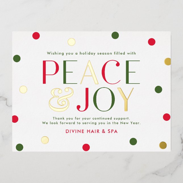 D'invitation À Feuilles D'aluminium Carte postale FOIL Business Holiday de saison radi (Recto)