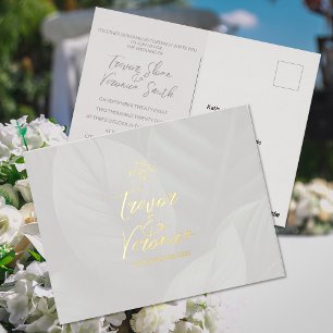 D'invitation À Feuilles D'aluminium Carte postale mariage Foil Tropical Chic Invitatio