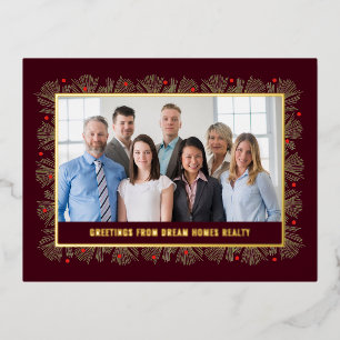 D'invitation À Feuilles D'aluminium Carte postale Merry Frame FOIL Business Holiday