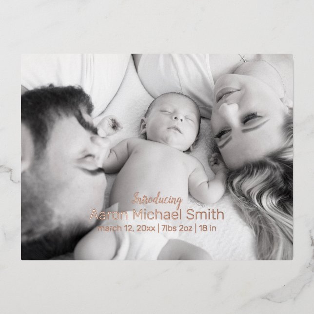 D'invitation À Feuilles D'aluminium Élégant script Foil noir & blanc carte postale de  (Recto)