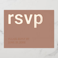 Foil RSVP Mocha Stylish Repas Choix Carte Postale