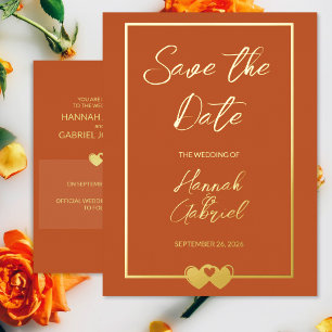 D'invitation À Feuilles D'aluminium Mariage Foil Enregistrer la date Carte Postale Ter