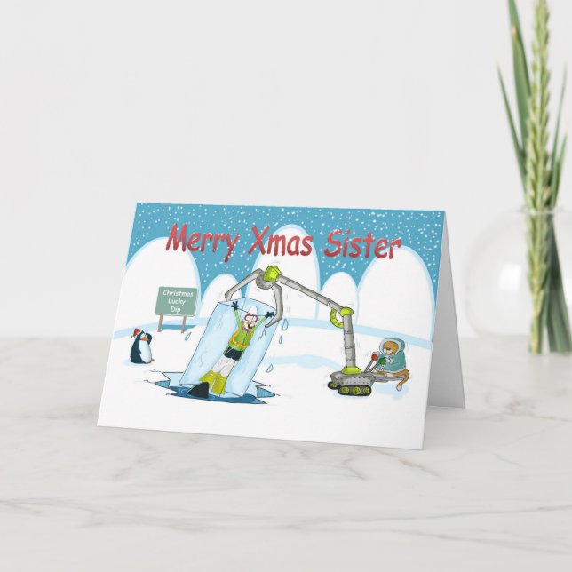 Dip chance drôle de plongée Joyeux Noël Carte soeu (Devant)