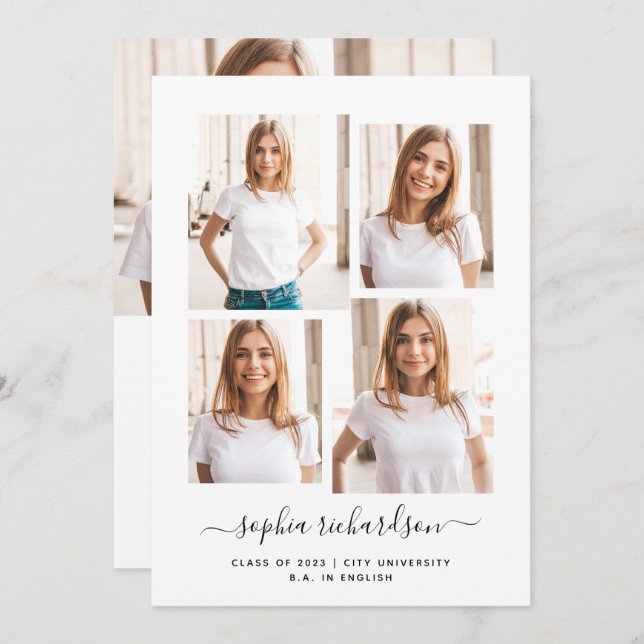 Diplômé 2023 | Mise en page de collage multiphoto  (Devant / Derrière)