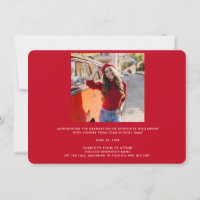 Diplôme 2026 Photo Rouge Blanc Annonce de fin d'ét