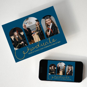 Diplômé 3 Faire-part de collage photo en arc