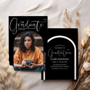 Diplômé Arched Photo Graduate Invitation