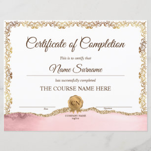 Diplôme Certificat d'achèvement Cours d'attributio