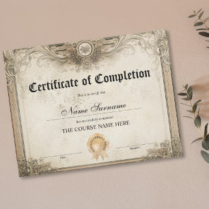 Diplôme Certificat d'achèvement Cours d'attributio