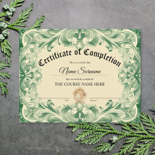 Diplôme Certificat d'achèvement Cours d'attributio