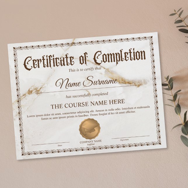 Diplôme Certificat d'achèvement Cours d'attributio (Créateur téléchargé)