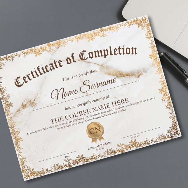 Diplôme Certificat d'achèvement Cours d'attributio (Créateur téléchargé)