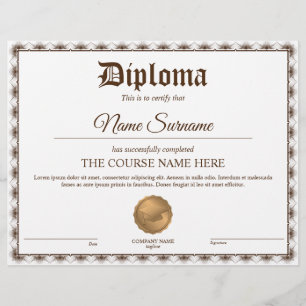 Diplôme Certificat de participation Prix