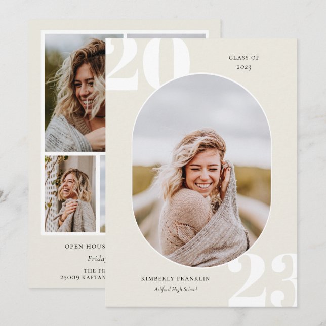 Diplôme de cadre photo arrondi de classe supérieur (Devant / Derrière)