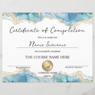 Diplôme de certificat d'achèvement de réussite