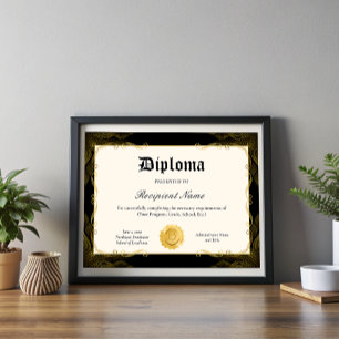 Diplôme de diplôme modifiable Certificat de diplôm
