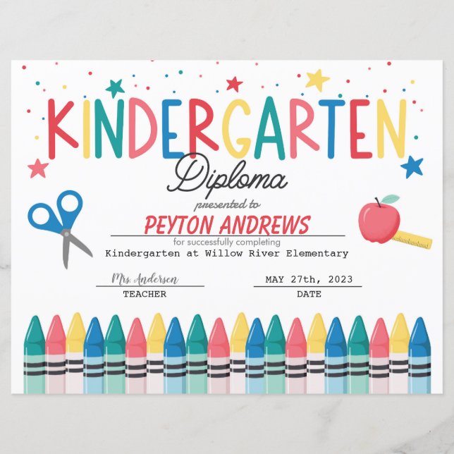 Diplôme de maternelle (Devant)
