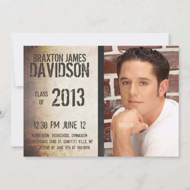 Diplômé de photo de style graffiti grunge intense (Devant)