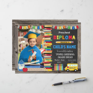 Diplôme d'études préscolaires avec photo
