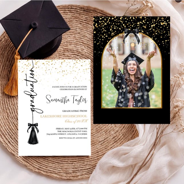 Diplôme Élégant avec Invitation Photo (Créateur téléchargé)