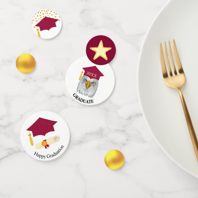 Diplôme en confettis bordeaux et or (Groupe)