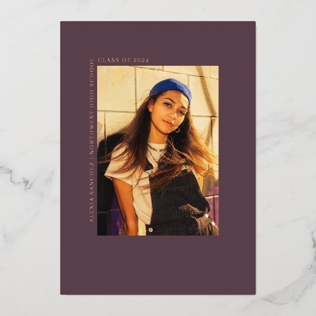 Diplôme Ligne photo Art Merlot Faire-part (Recto)