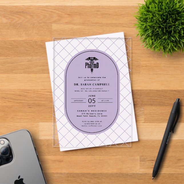Diplôme PharmD de pharmacie modèle de vérification (Insitu (Carte d'invitation))