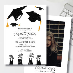 Diplôme photo illustré à la main Invitation
