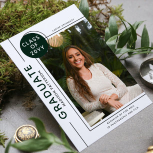 Diplôme photo moderne Script vert blanc