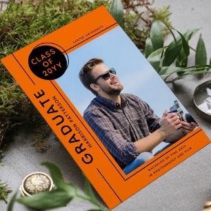 Diplôme photo Script moderne Orange noir