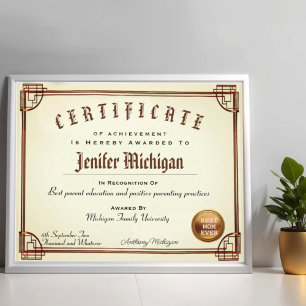 Diplôme professionnel de faux certificat personnal