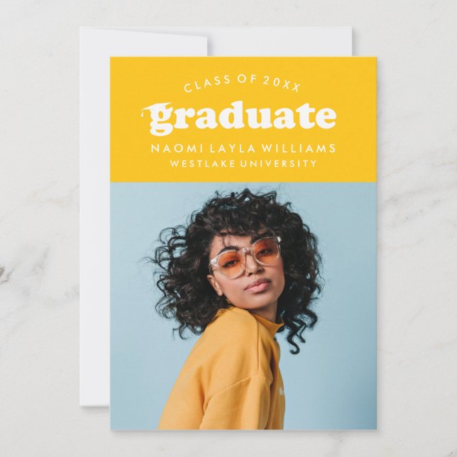DIPLÔME RÉTRO MODERNE | INVITATION À LA DIPLÔME (Devant)