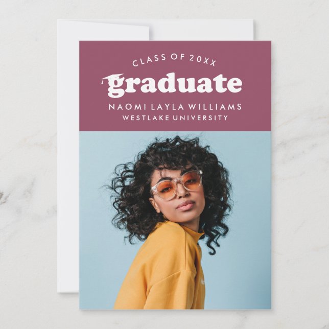 DIPLÔME RÉTRO MODERNE | INVITATION À LA DIPLÔME (Devant)