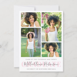 Diplômé Script 4 Photos Faire-part de diplôme