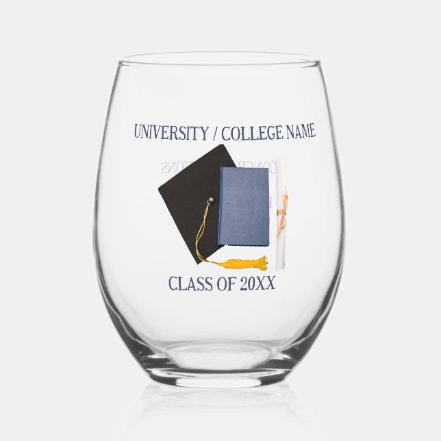 Diplôme universitaire Verre à vin stemless (Recto)