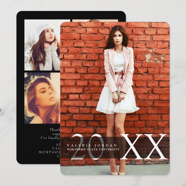 Diplômé Urbain, Cartes de Félicitations de Diplôme (Devant / Derrière)