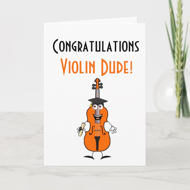 Diplôme Violon Carte Dude (Orange) (Devant)