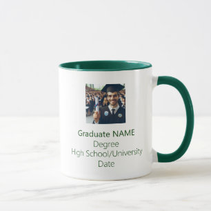 Diplômée personnalisée Photo Graduate Green Mug