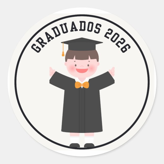 Diplômés 2026 Autocollant de fin d'études mignon \ (Devant)