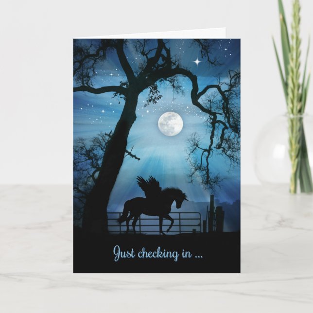 Dire Bonjour Carte de Fantaisie Licorne Pégase (Devant)
