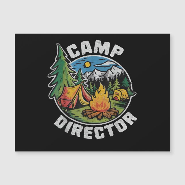 Directeur de camp rétro Camping Camp d'été Drôle d (Devant)