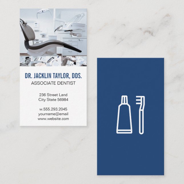 Directeur du bureau dentaire | Carte de visite den (Devant / Derrière)
