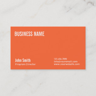 Directeur du programme Plain Orange Carte de visit